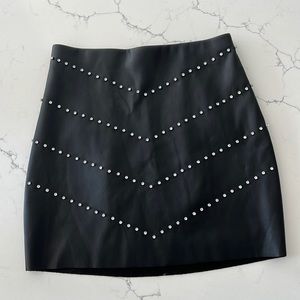 Express faux leather rhinestone mini skirt